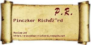Pinczker Richárd névjegykártya